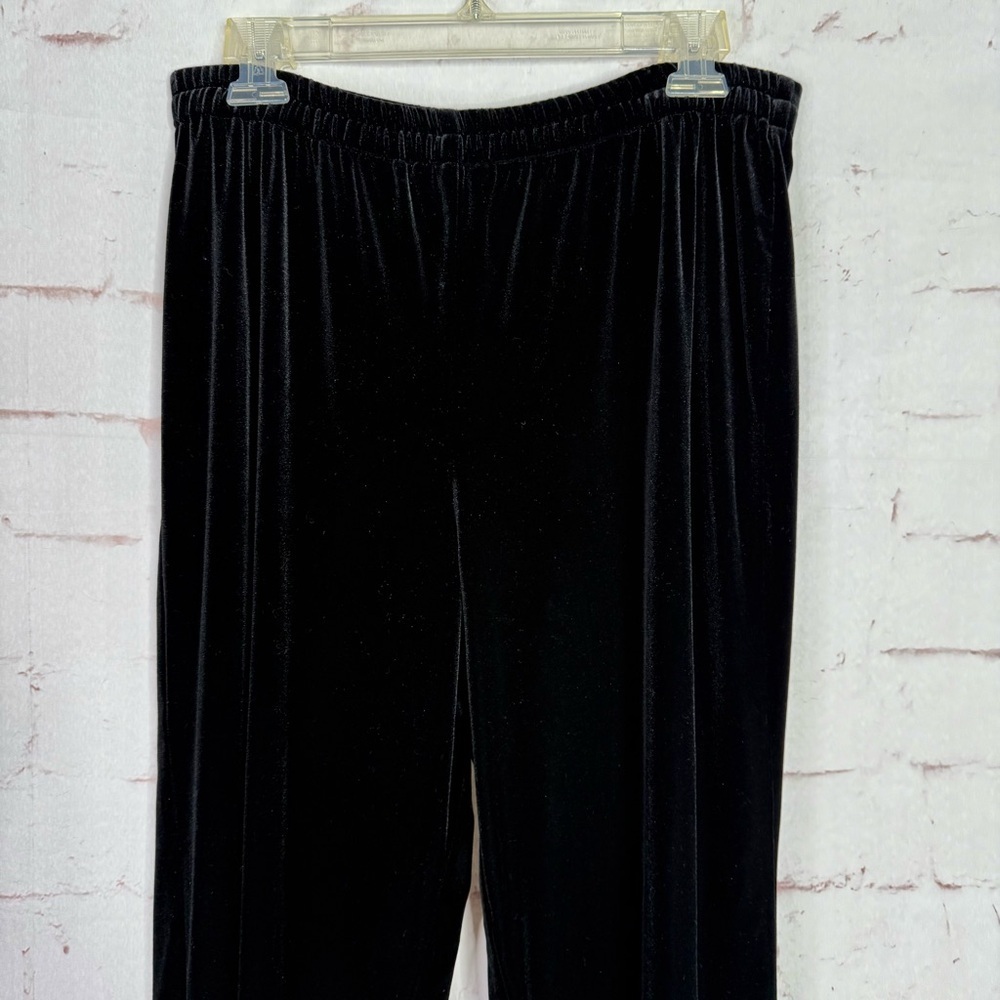R&M RICHARDS 14P Black Velvet Velour Elastic Waist Pull On Pants 14 PETITE - Picture 6 of 12